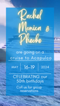 Destination Birthday Cruise line Invite (w Audio). Editable on Canva.