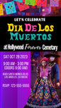 Dia de los Muertos dolls theme Video Invitation. Editable in Canva.