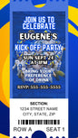 Football Invite, LA RAMS Inspired with audio. Editable in Canva.