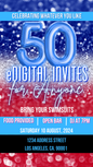 Any Occasion and Birthday Invite Red, White and Blue Sparkle BK. Editable in Canva