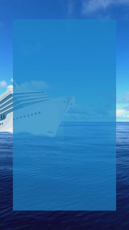 Destination Birthday Cruise Ship Invite (w Audio). Editable on Canva.